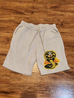 Cobra Kai Logo Men's Light Gray Drawstring Shorts